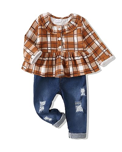 Brown Plaid Denim
