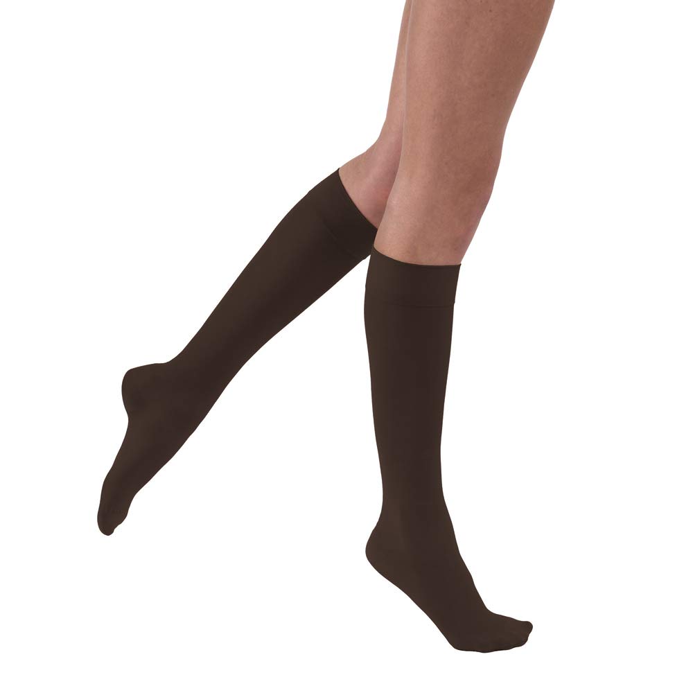 Jobst Compression Stocking Knee High 15-20 mmHg Medium Espresso - Closed Toe Medical Support Socks for Varicose Veins, Swelling & Circulation - Perfect for Travel, Work & Daily Comfort
