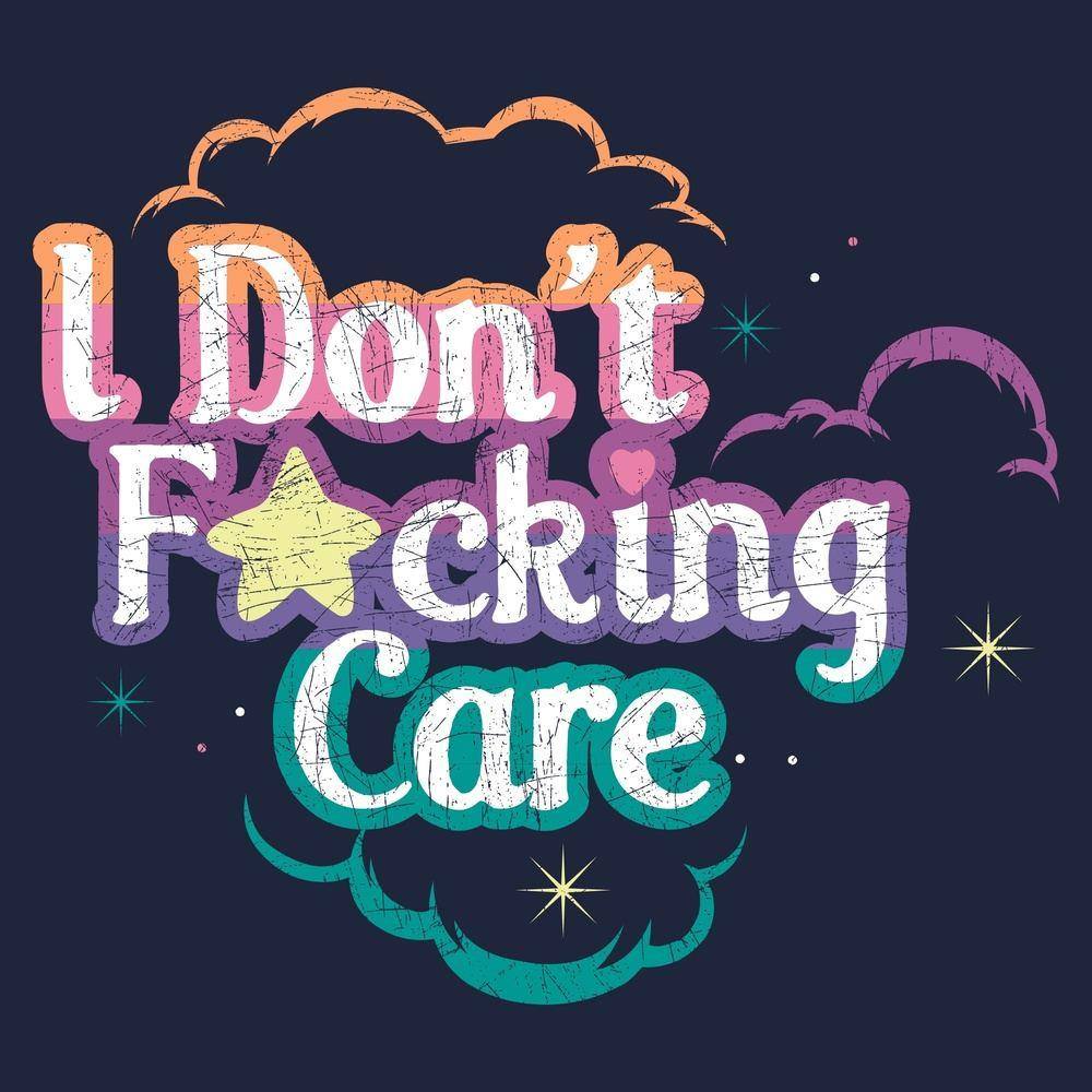 Women's 'I Don't F*cking Care' V-Neck T-Shirt in Midnight Navy - Casual Streetwear for Everyday Confidence & Attitude