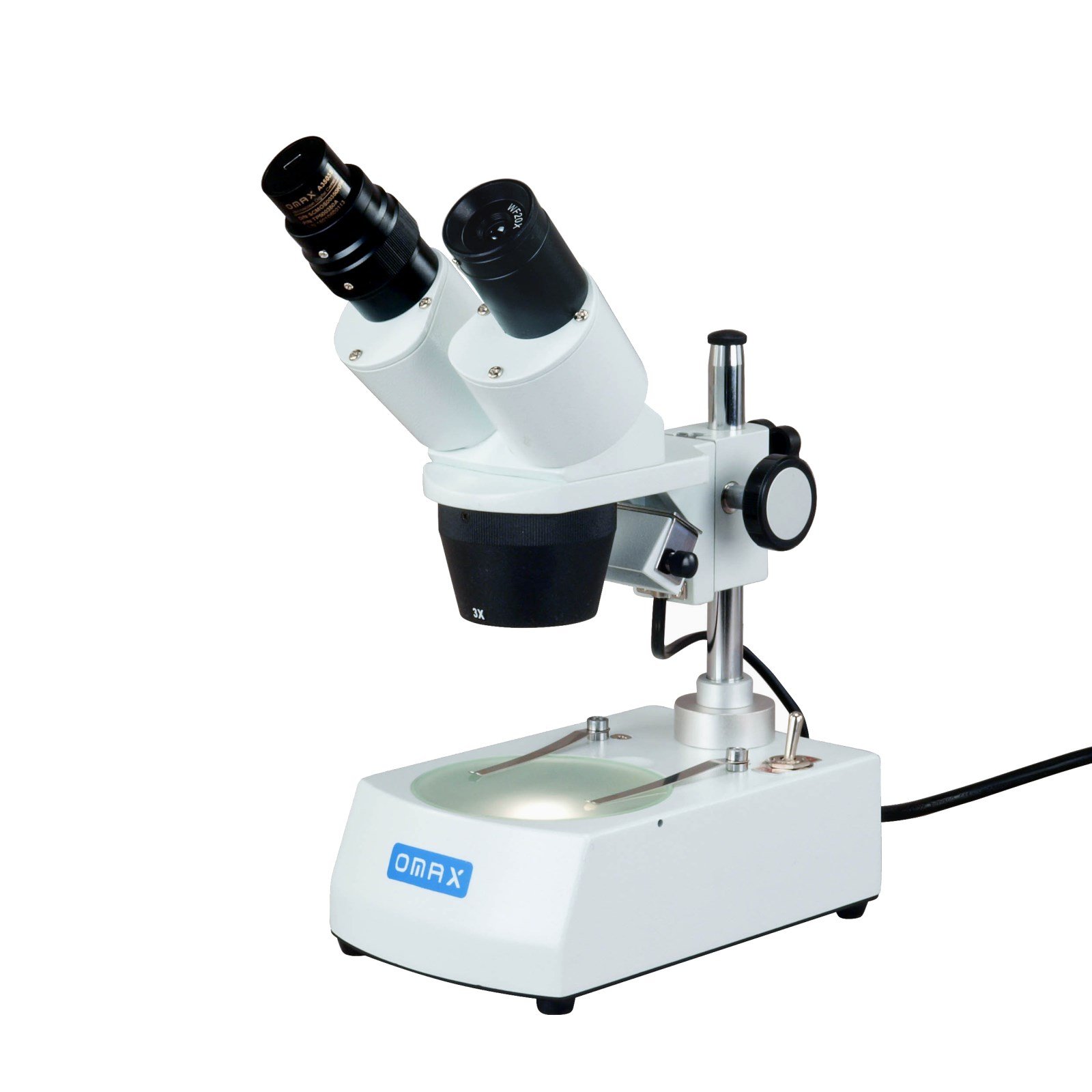 OMAX 20X-60X Student Binocular Stereo Microscope with Dual LED Lights & USB Camera for Biology Lab, Classroom Learning & Home Science Experiments