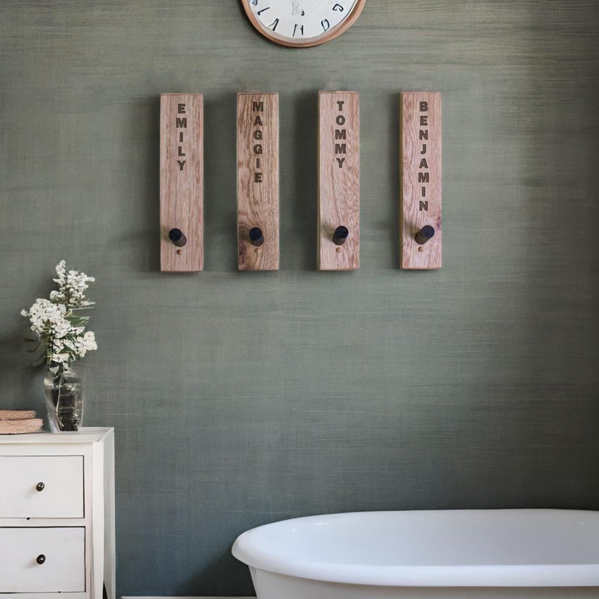 Personalized Wall Hooks for Bathroom & Entryway - Decorative Coat Hooks, Towel Hooks for Home Organization - Perfect for Hanging Coats, Hats, Bags & Towels