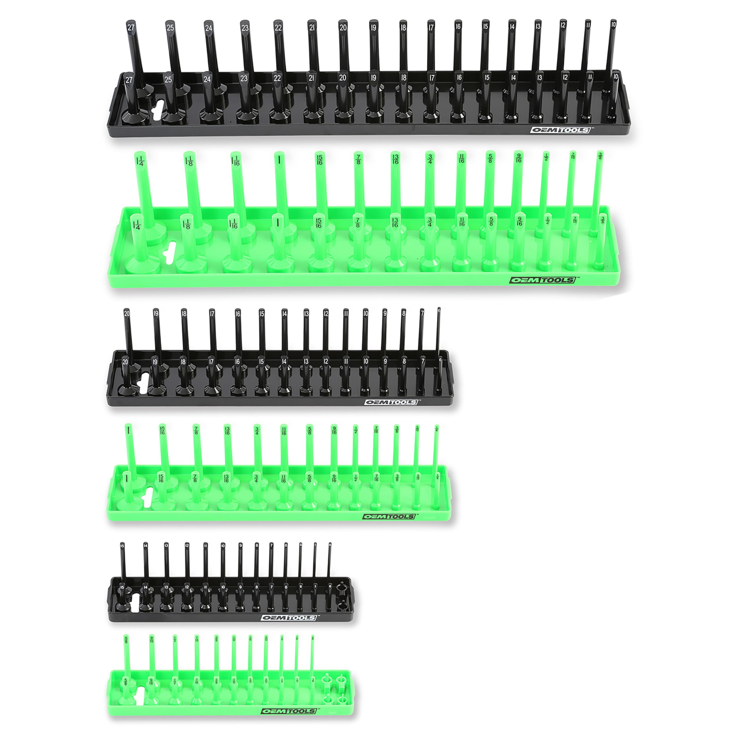 OEMTOOLS 22233 6-Piece Socket Organizer Set for 1/4
