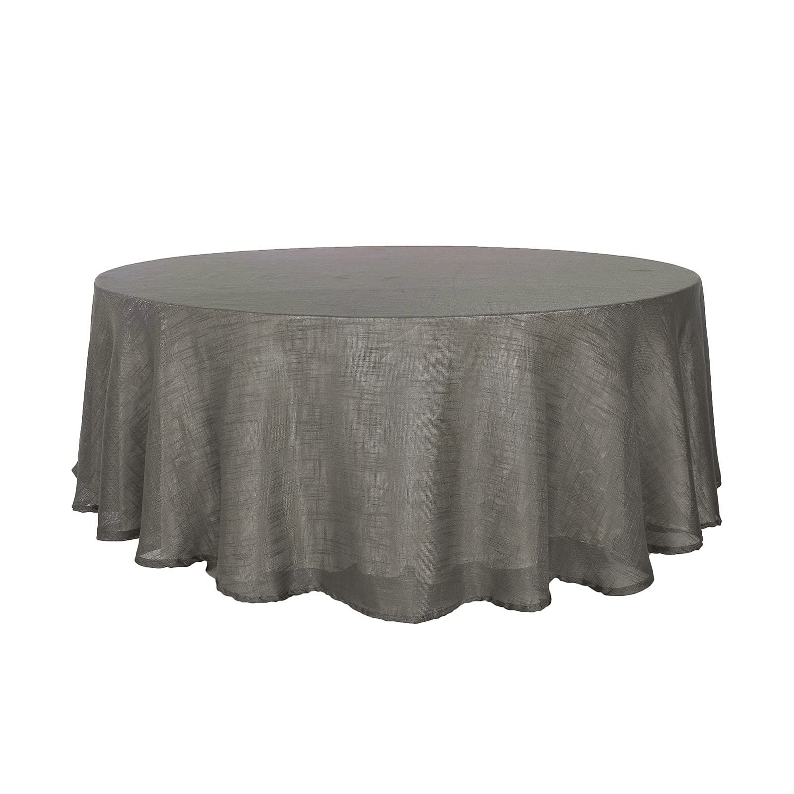 Premium Faux Linen Tablecloth - Wrinkle Resistant Charcoal Gray Textured Table Cover for Kitchen, Restaurant, Indoor & Outdoor Dining, Picnic - 108 Inch Rectangle Table Cloth - Perfect for Dinner Parties, Weddings, and Holiday Gatherings