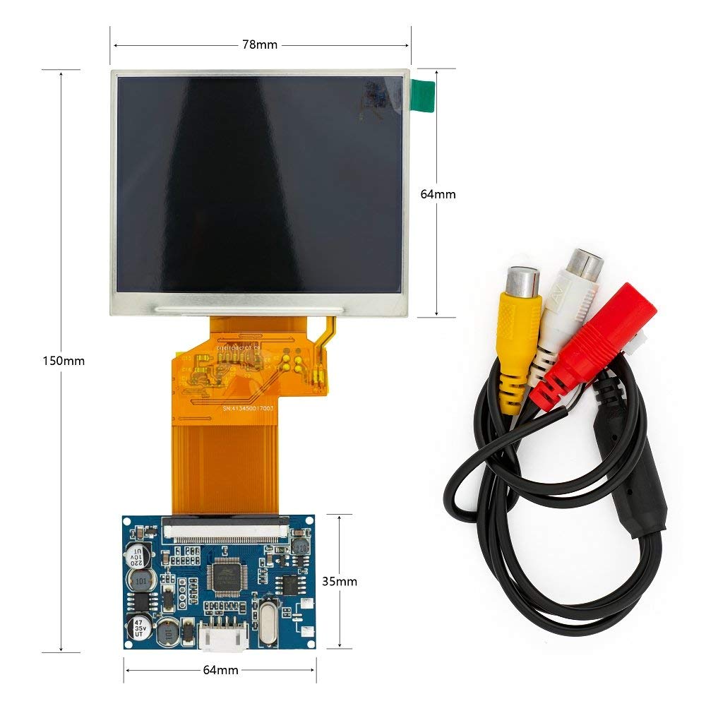 3.5 Inch TFT LCD Display Module Kit - RGB LCD Screen for Car AV, Digital Photo Frame, Multi-Function Monitor | Car Styling & DIY Electronics Projects