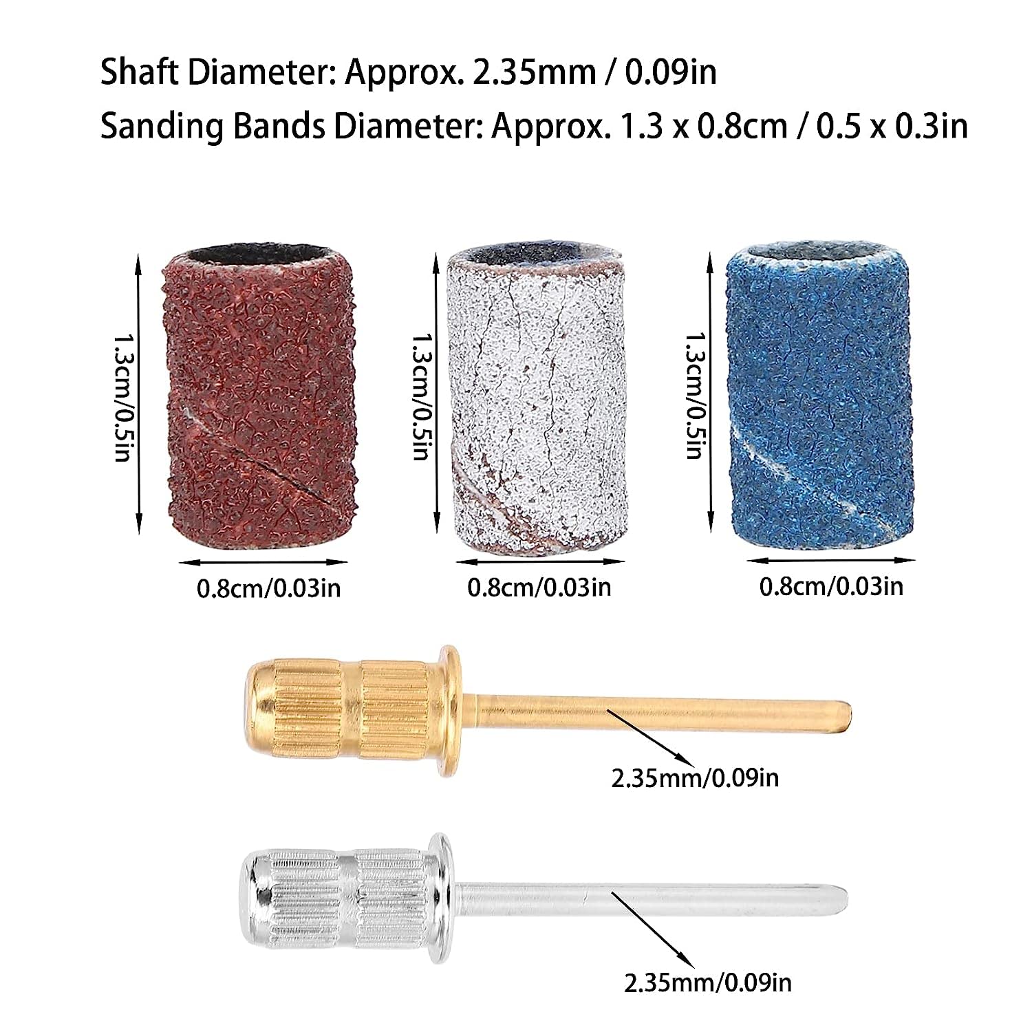 Premium Set of 2 Pedicure Sanding Bands - Professional Nail Drill Files for Smooth Nails & Cuticles Removal - Perfect for At-Home Manicures & Salon Nail Care