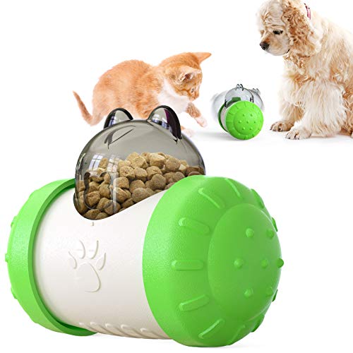 Interactive Dog Puzzle Feeder Toy - Slow Treat Dispenser Ball for Dogs & Cats - Mental Stimulation & Fun Playtime (Green) - Perfect for Boredom Relief & Training