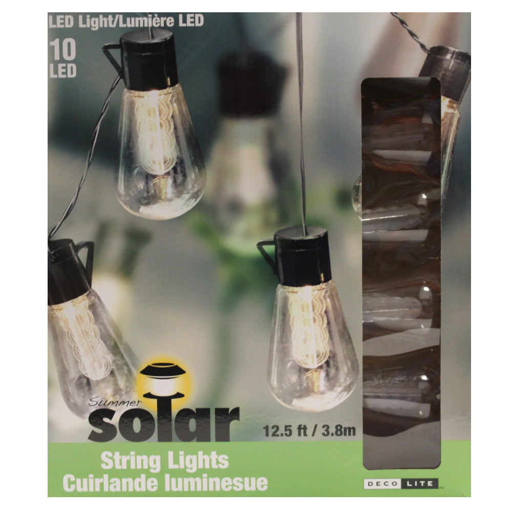 DECOLITE Solar Powered Edison Bulb String Lights - 25ft 50 LED Outdoor Waterproof Fairy Lights for Garden, Patio, Wedding, Party Decoration - Warm White Solar String Lights for Backyard, Fence, Porch