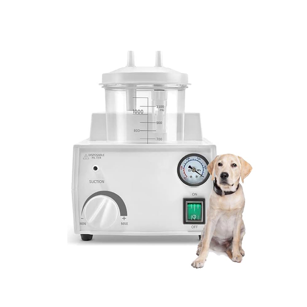 1000ML Veterinary Vacuum Pump Machine - Adjustable Stepless Pump for Pet Grooming, Animal Care & Veterinary Clinics | Perfect for Hair Removal, Fluid Extraction & Medical Procedures