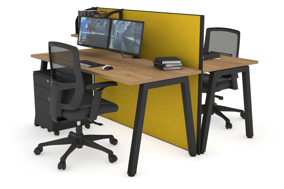 Horizon Quadro 2-Person Office Workstation Bench with A-Legs - 1600L x 700W - Perfect for Shared Workspaces, Conference Rooms & Collaborative Office Environments