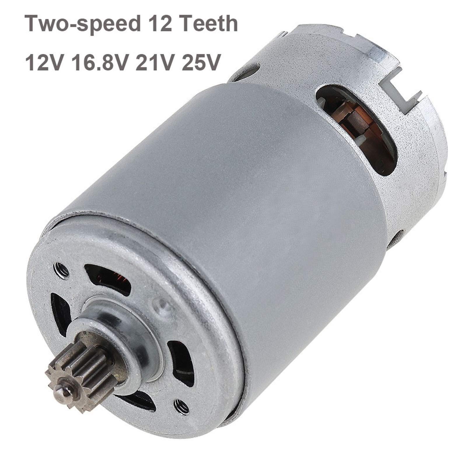 12V-25V 19500 RPM High Torque DC Motor with Two-Speed 12-Tooth Gearbox - Perfect for Electric Drills, Screwdrivers & DIY Power Tools - 21V Speed (19500 RPM) - Ideal for Home Repairs, Woodworking & Metalworking Projects