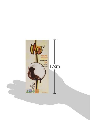 Organic Theo Coconut Dark Chocolate Bar 70% Cacao - Vegan, Gluten-Free, Fair Trade Certified | Healthy Snack for Dessert, Gifts & Keto Diet