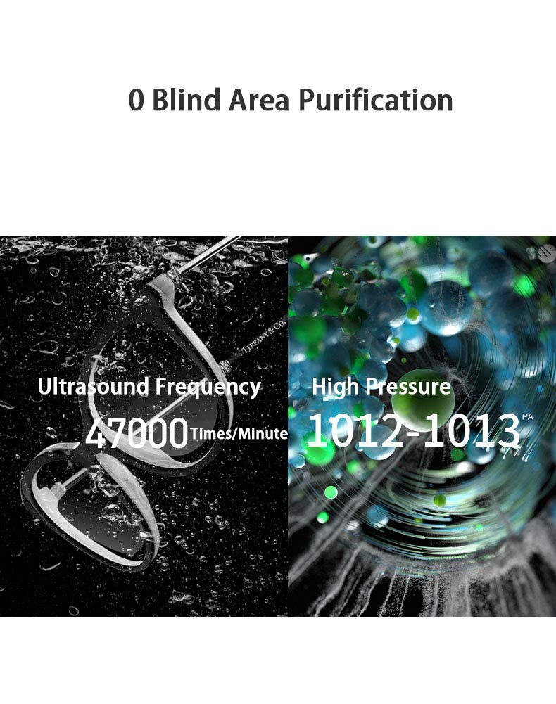 Portable Ultrasonic Eyeglasses & Jewelry Cleaner - 47000Hz Fast Cleaning in 1 Minute, 98% Cleaning Rate - Perfect for Watches, Dentures, Makeup Tools, Tableware - Ideal for Home, Travel & Professional Use (Green)