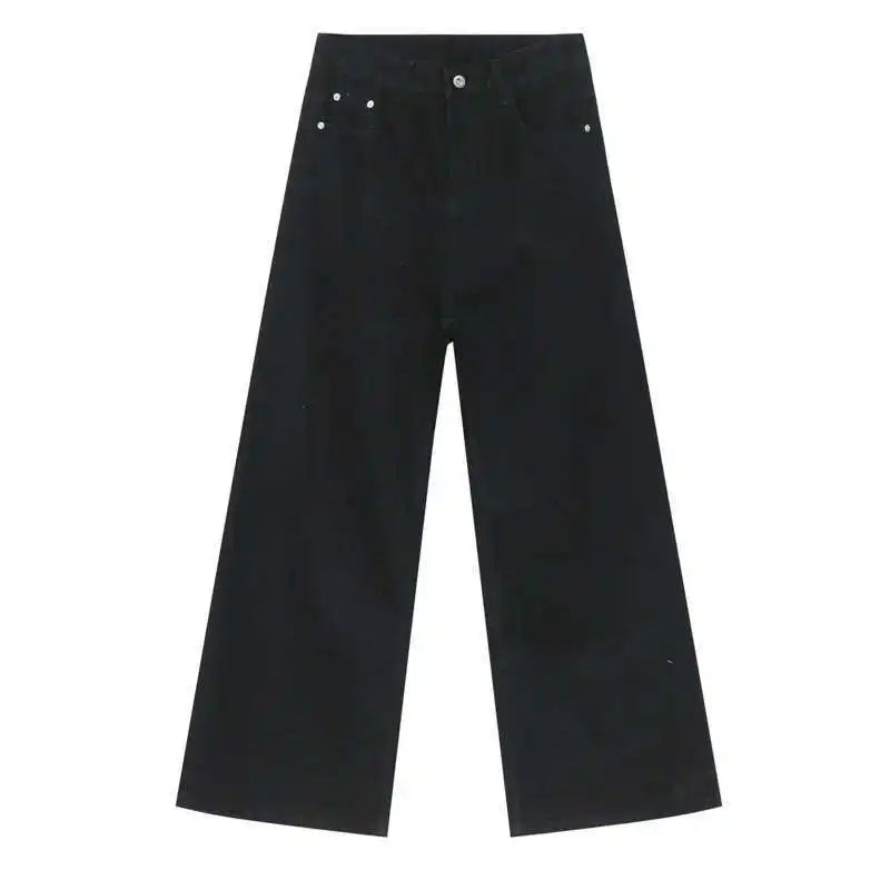 American Style Men's Jeans - Gradient Color Button Pockets Straight Wide Leg Denim Pants for Casual Wear | Spring Fashion Trend | Perfect for Streetwear, Dating & Daily Outfits (Style 9C4510)