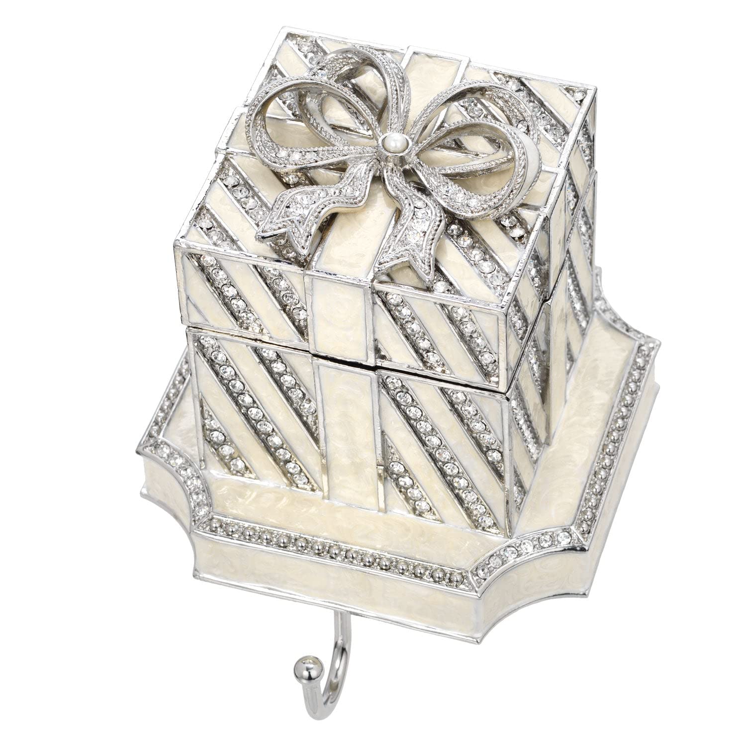 Olivia Riegel White Gift Box Stocking Holder - Christmas Fireplace Mantel Decor for Holiday Stocking Hangers & Festive Home Decorations