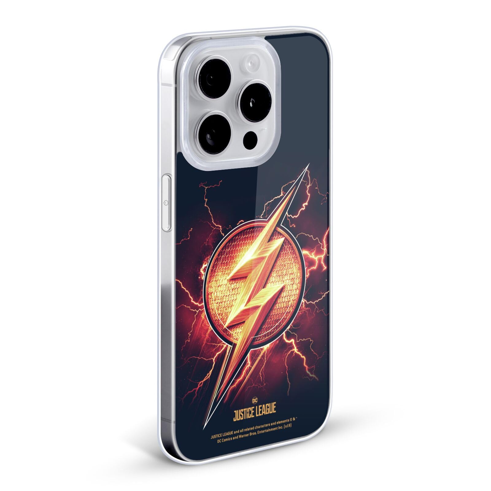 Officially Licensed Justice League Movie The Flash 2 Logos Soft Gel Case for Apple iPhone 7 Plus/iPhone 8 Plus - Durable Protection with Superhero Design, Perfect for DC Fans and Everyday Use