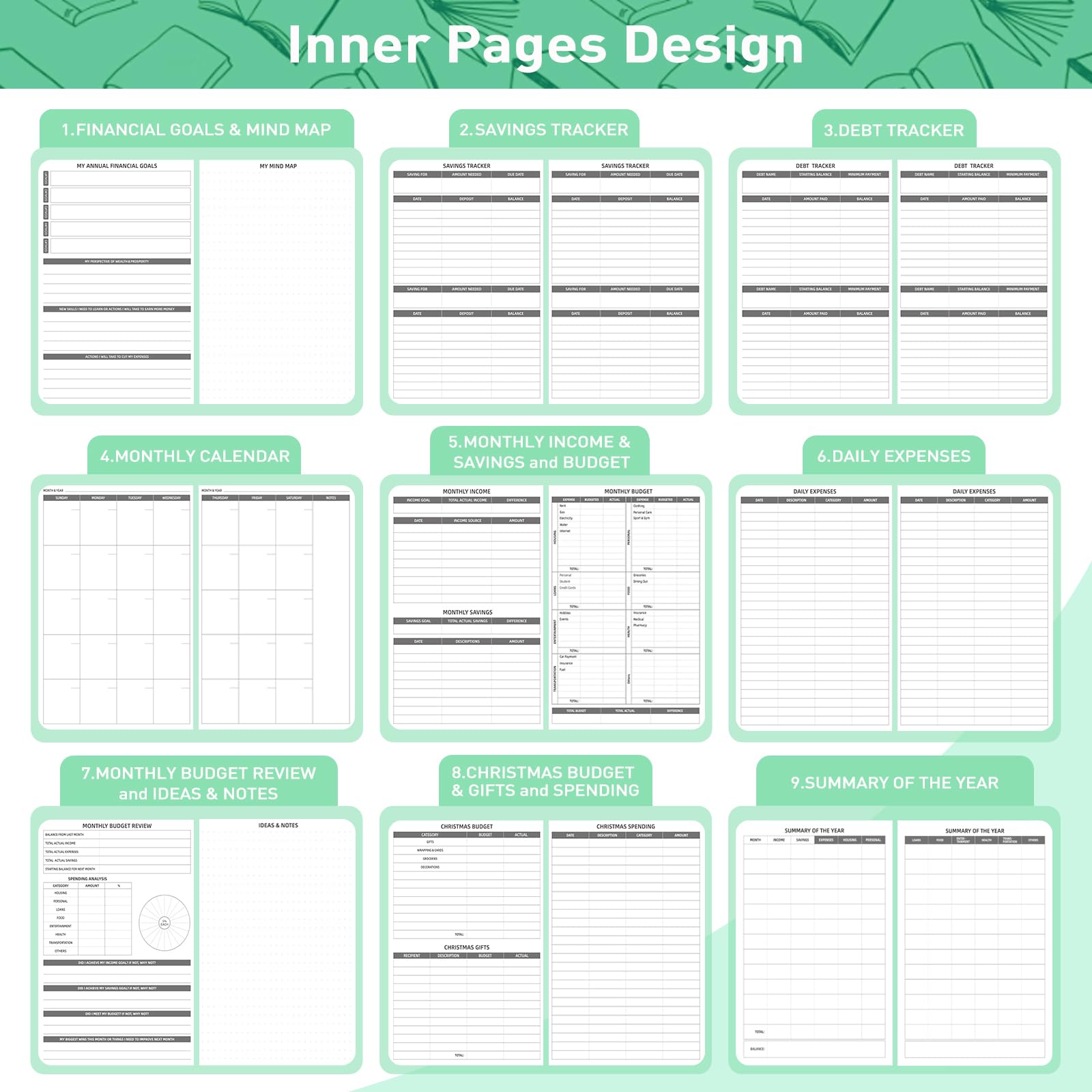 WEMATE 2025 Budget Planner - Monthly Expense Tracker Notebook & Financial Organizer | Undated 12-Month Bill Planner, A5 Account Book for Money Management (Green) | Perfect for Personal Finance, Household Budgeting & Debt Tracking
