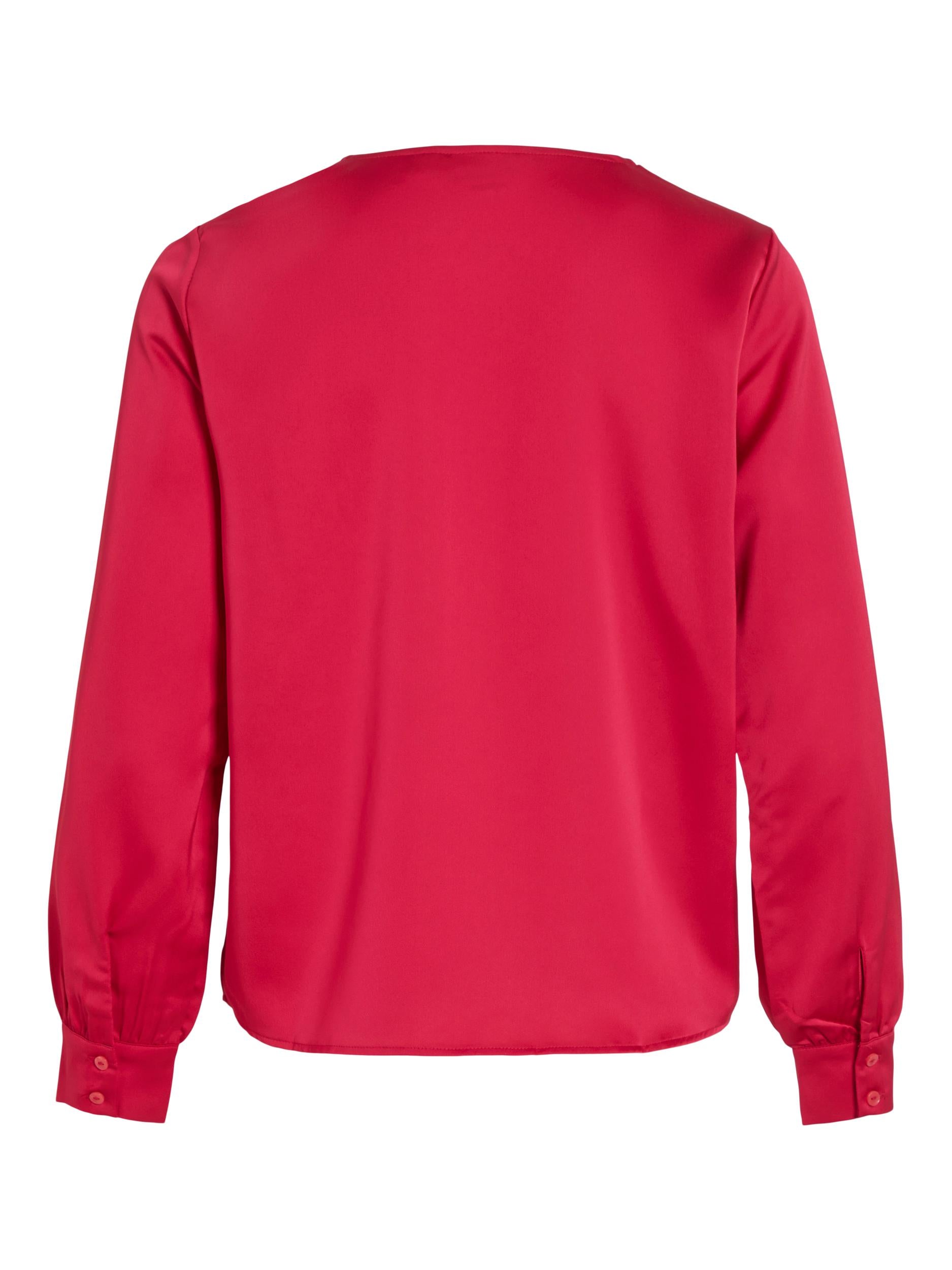 NESSIE V NECK TOP in Love Potion Color - Women's Fashion Blouse for Casual Wear, Dating & Office Outfits