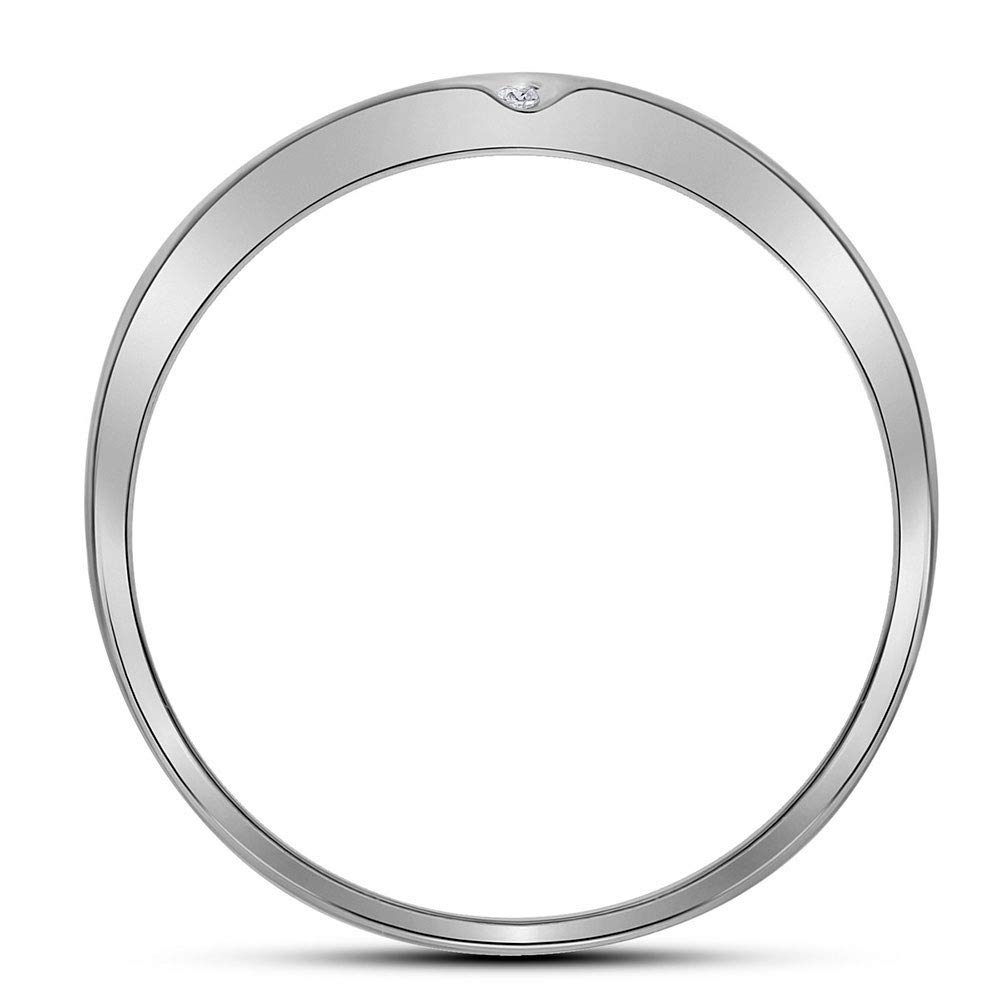 10kt White Gold Men's Diamond Wedding Band - Double Row Round Cut 1/8 CTW Slender Ring for Engagement, Anniversary & Special Occasions | Dazzlingrock Collection