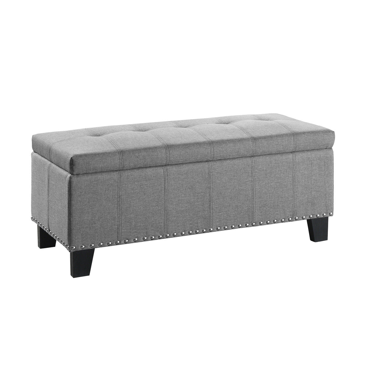 Grey Fedora Lift Top Storage Bench with Hidden Compartment - Perfect for Entryway, Bedroom, or Living Room Organization
