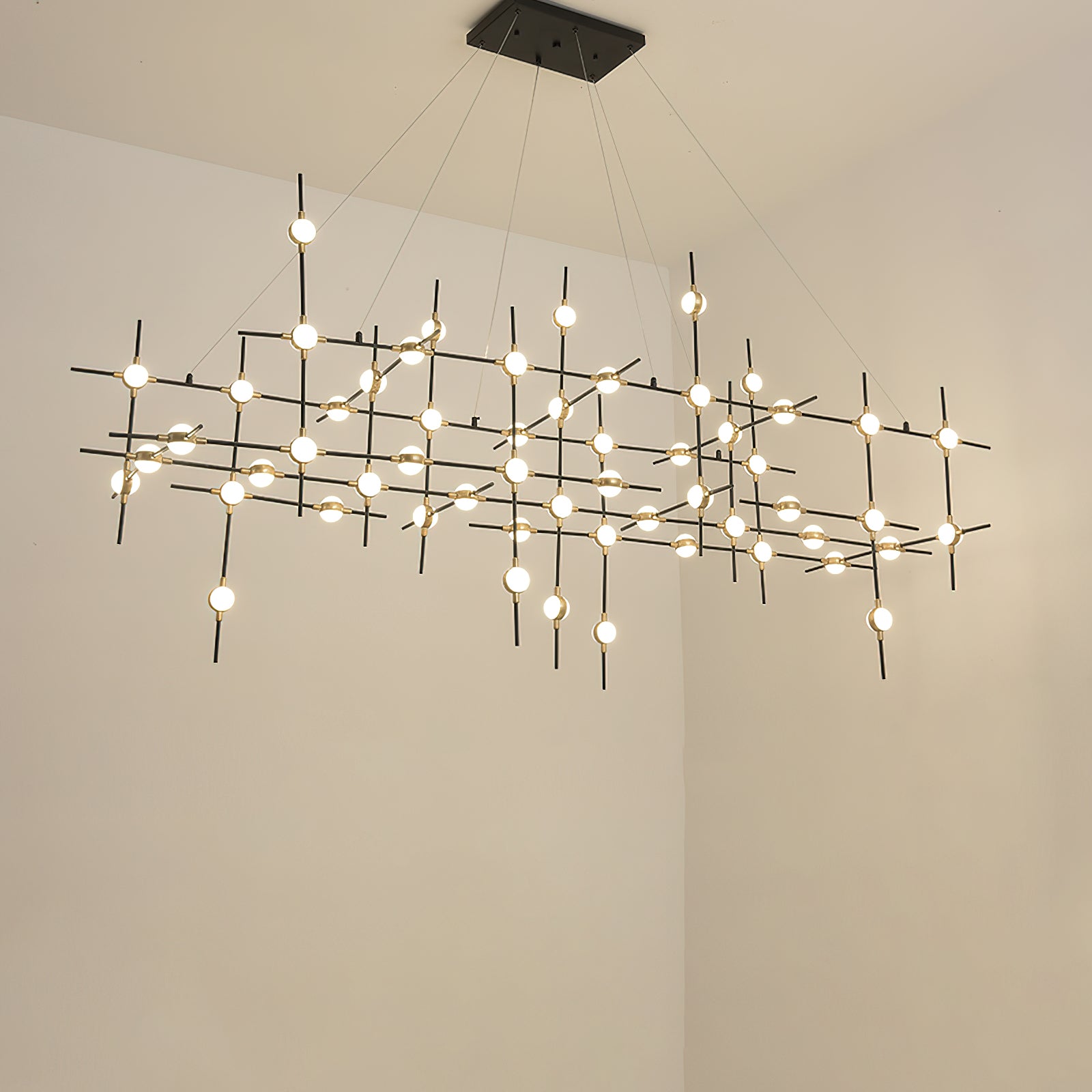 Dorney Floating Ball Chandelier - Modern Crystal Glass Ceiling Light Fixture for Dining Room, Living Room, Bedroom & Entryway | Elegant Home Decor Lighting for Weddings, Restaurants and Luxury Spaces