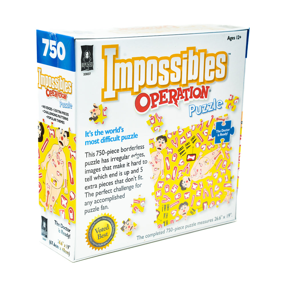 Hasbro BePuzzled Operation Jigsaw Puzzle - 750 Piece Challenging Board Game for Adults & Teens - Perfect for Family Game Nights & Brain Training Activities