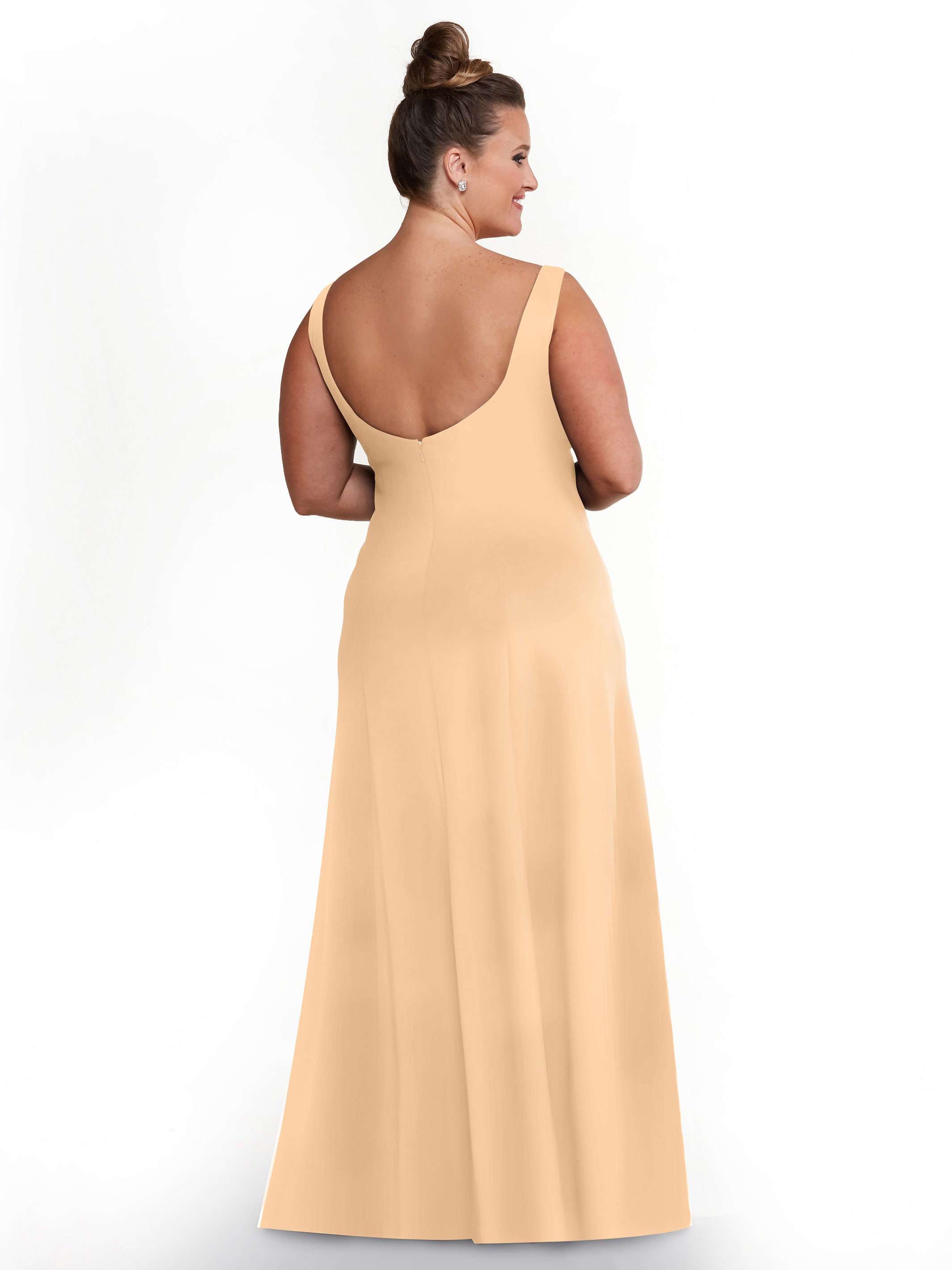 Elegant 83043 A-Line Double Knit Bridesmaid Dress with V-Neck - Perfect for Weddings, Formal Events & Special Occasions
