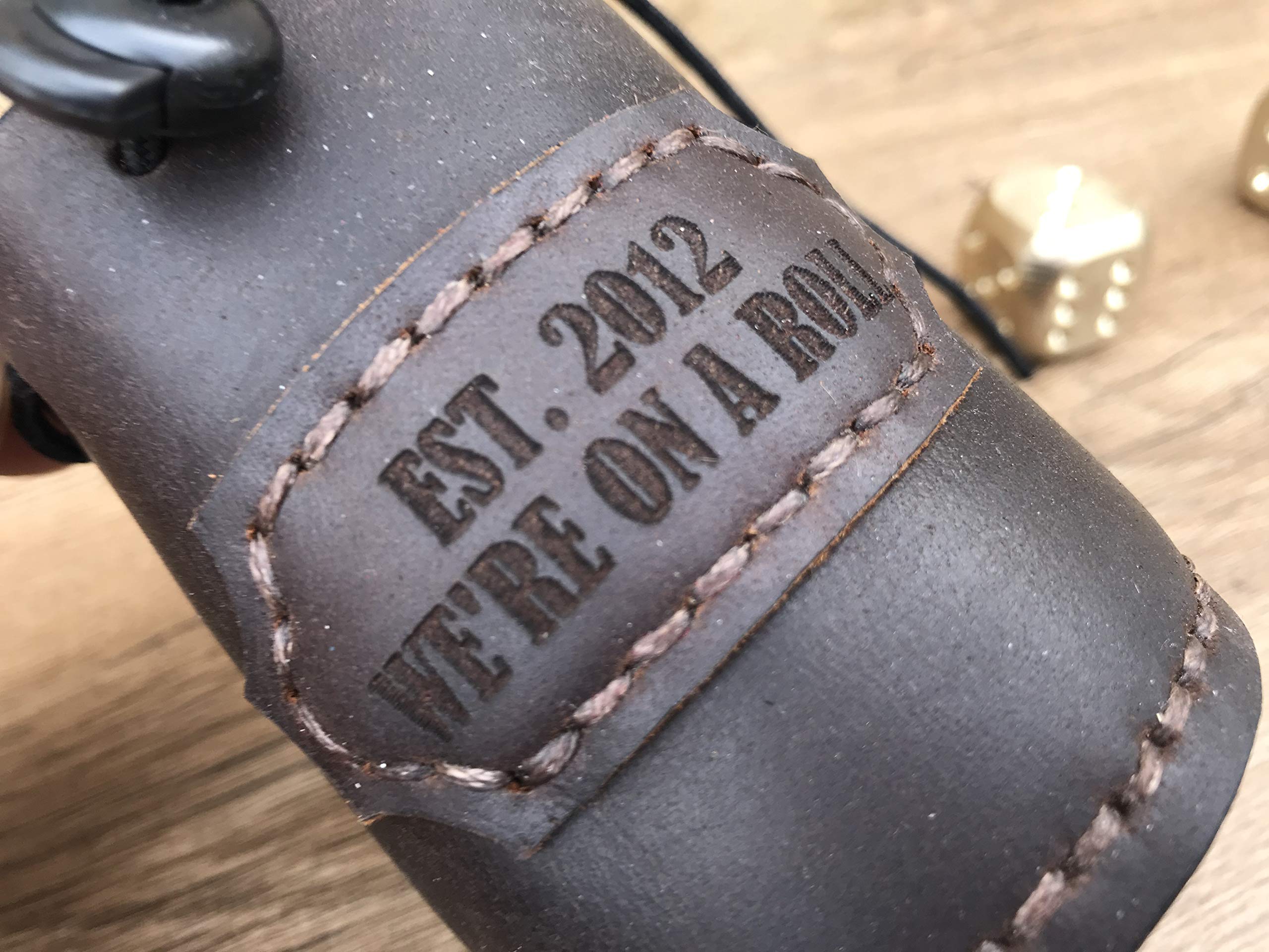 Handcrafted Bronze Dice Set in Premium Leather Bag - Personalized Engraved 8th & 19th Anniversary Gift for Him/Her - Perfect for Tabletop RPG Games, Casino Nights & Special Occasions