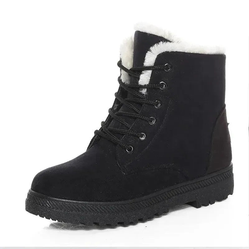 Women's Waterproof Lace-Up Winter Snow Boots - Warm Fur Lined Ankle Boots for Cold Weather, Hiking & Outdoor Activities