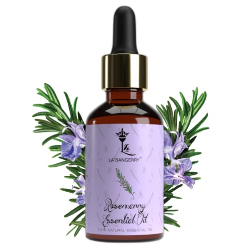 LA'BANGERRY 100% Pure Rosemary Essential Oil for Hair Growth & Skin Care - Anti Aging, Dandruff Treatment, Acne Relief & Aromatherapy - Natural Hair Nourishment for Men & Women (30ml) - Perfect for Diffusers, Massage & DIY Beauty Products
