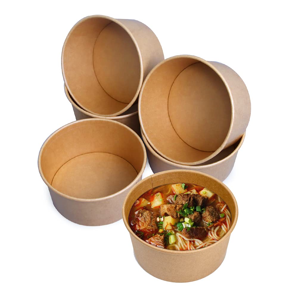 35 Oz Large Disposable Paper Bowls - 50 Count Eco-Friendly Salad Bowls for Hot & Cold Food, Soup, Pasta - Perfect for Parties, Picnics, Catering & Takeout