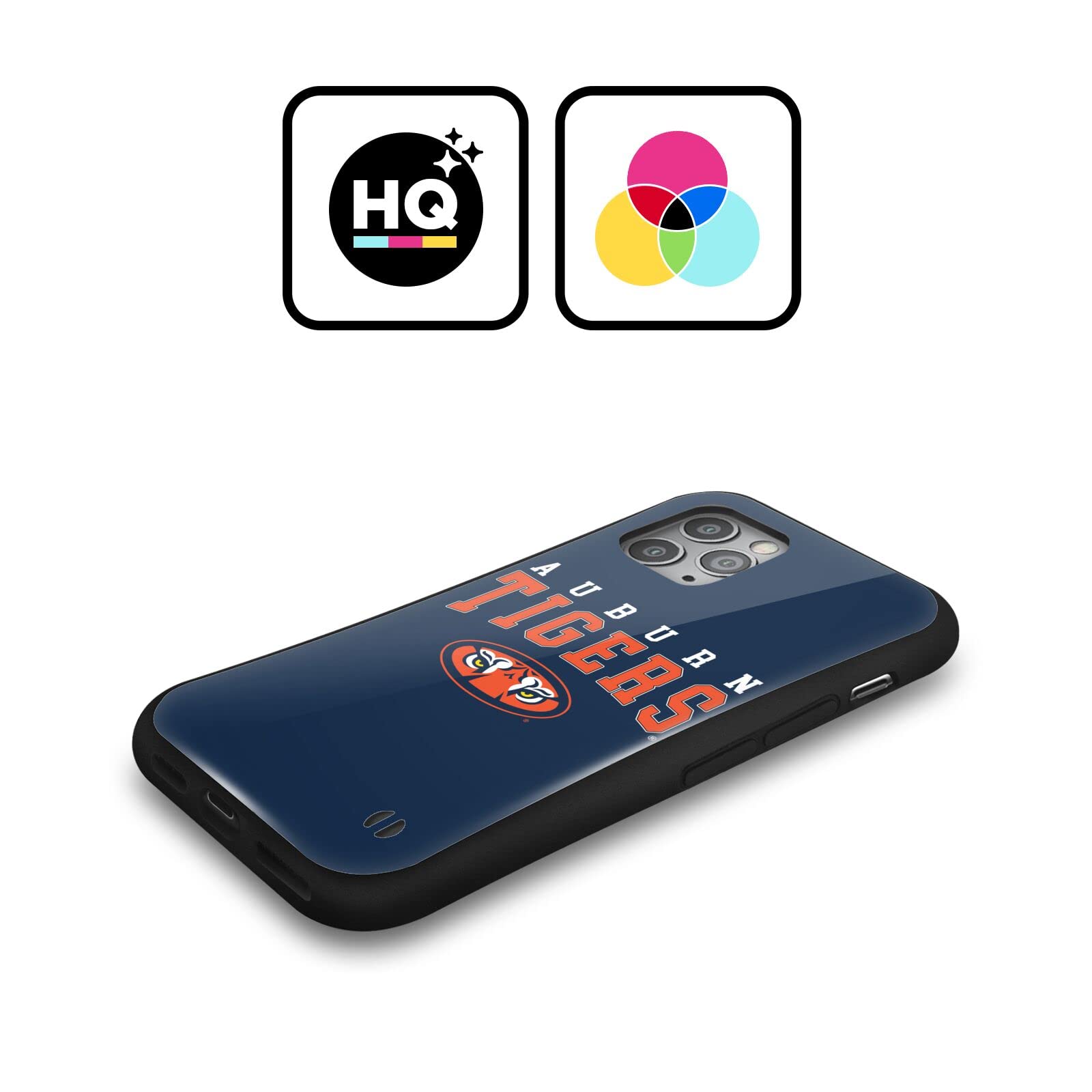 Officially Licensed Auburn University AU Auburn Tigers Hybrid Case for Apple iPhone 13 Pro - Durable Protection with Team Spirit, Perfect for Game Day & School Pride