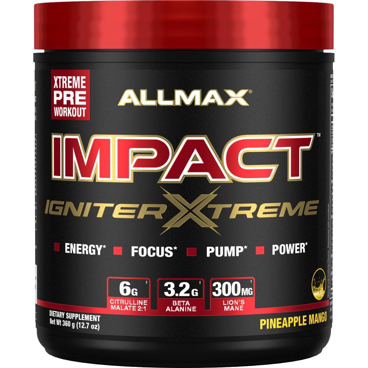 ALLMAX IMPACT Igniter Xtreme Pre-Workout Powder - Energy & Focus Booster for Gym, Fitness & Bodybuilding - Perfect for Intense Training Sessions & Muscle Recovery