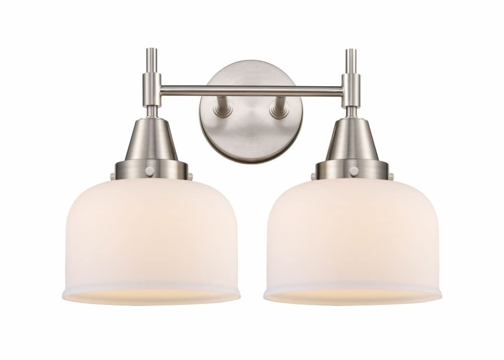Innovations 447-2W-SN-G71 Transitional Two-Light Bathroom Vanity Light Fixture in Pewter, Nickel & Silver Finish - Perfect for Modern Bathroom Decor & Vanity Lighting