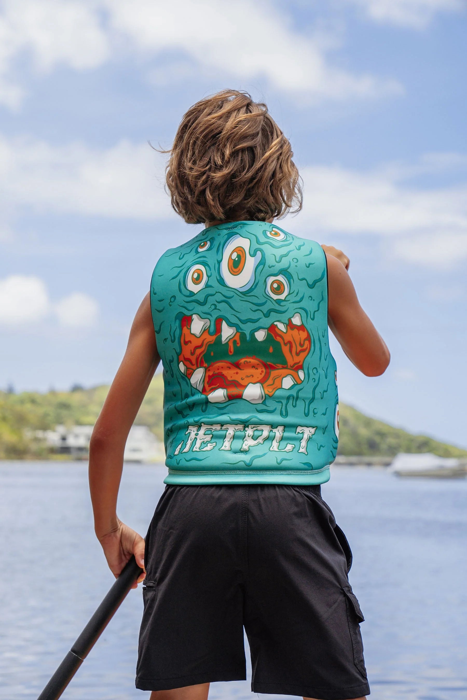 Cause Boys FE Youth Neoprene Eco Vest | Monster Green | Kids Fishing & Outdoor Activities Vest for Boys