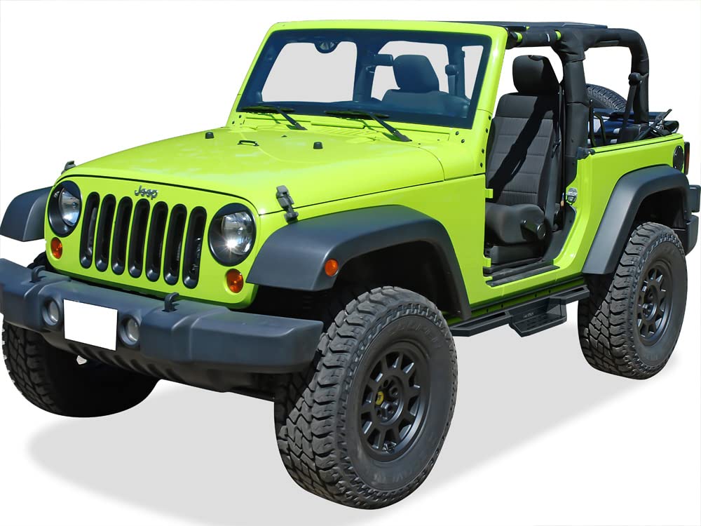 APS Aluminum Drop Steps Running Boards for Jeep Wrangler JK 2Dr - Heavy Duty Nerf Bars with Non-Slip Surface, Easy Installation for Off-Road & Daily Driving
