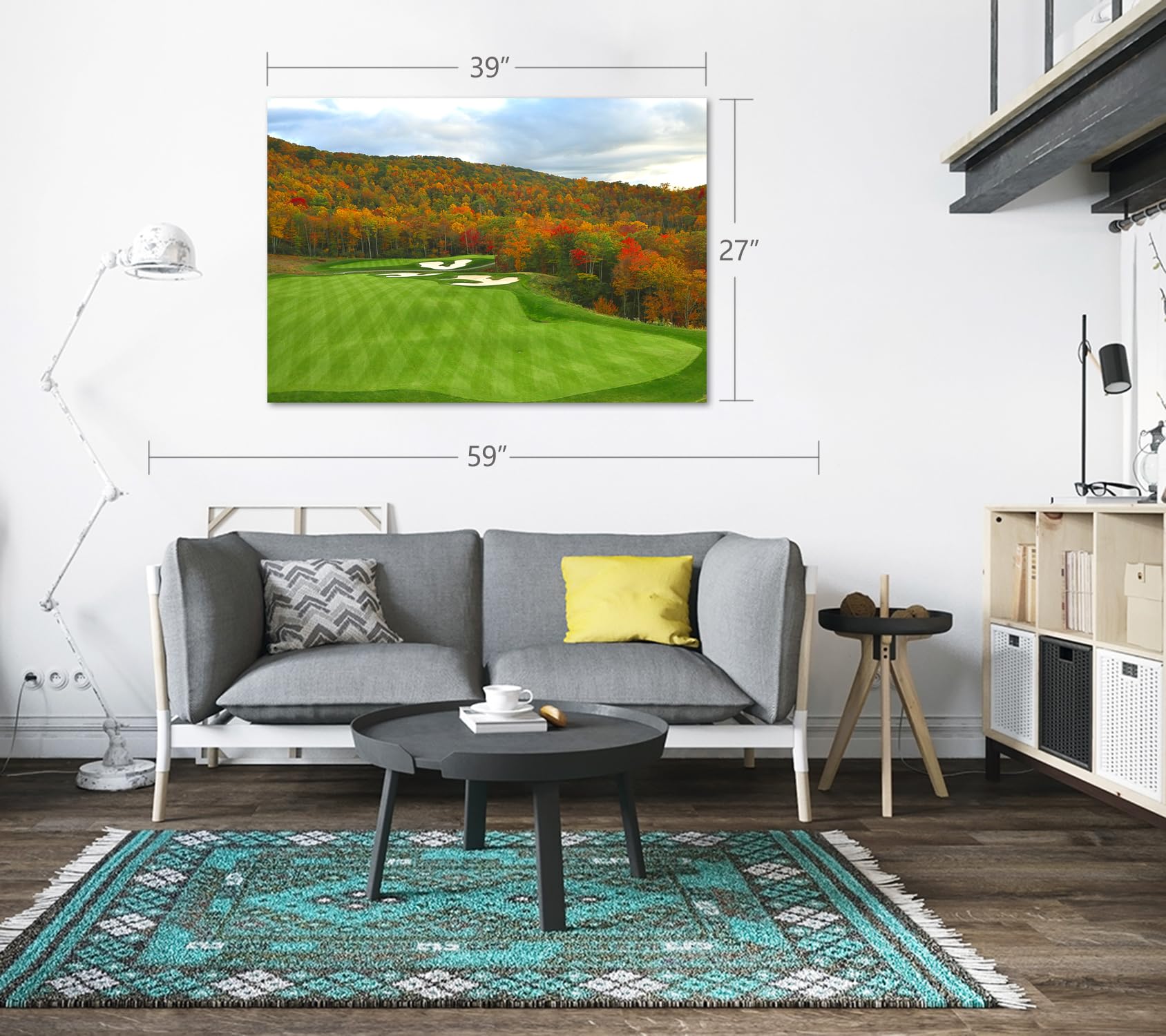 Sequoyah North Carolina Golf Course Framed Canvas Print - Premium Wall Art Decor, Gallery Wrap Inner Frame, 27x39 Inches - Perfect for Living Room, Office, or Golf Lover's Home Decor