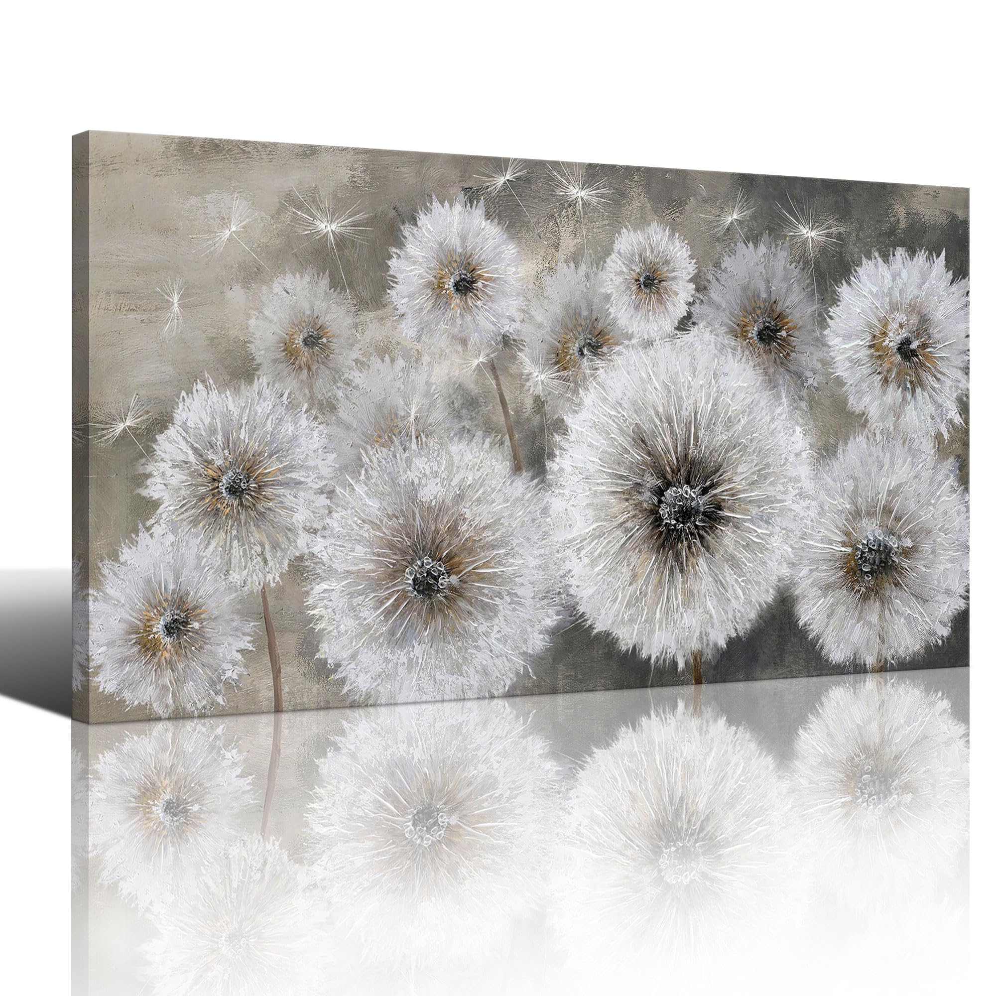 AJAZIKO Modern Dandelion Wall Art - Botanical Canvas Wall Decor for Living Room & Bedroom - 29x58 Inch Floral Artwork for Home & Office Decor - Perfect for Gifts & Interior Design