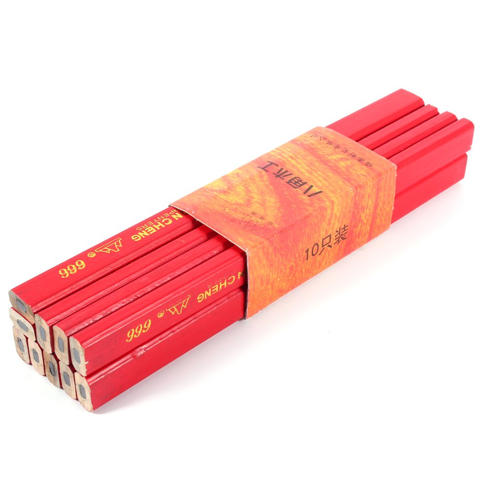 BORDSTRACT Carpenter Pencils 10PCS - Octagonal Woodworking Marking Tool for DIY & Construction