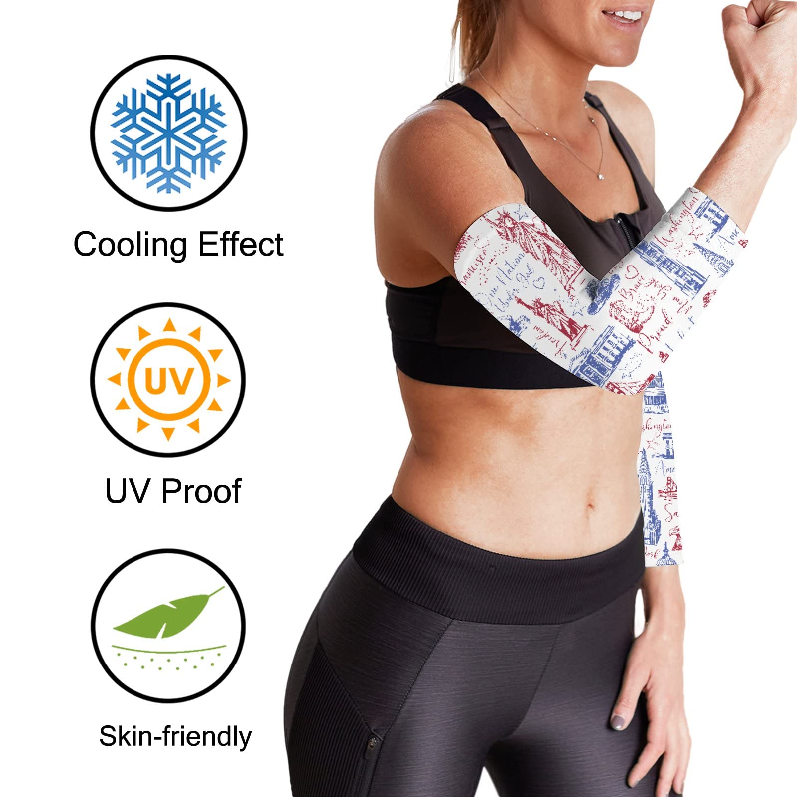 Cooling Arm Sleeves for Men & Women - Vantaso UV Sun Protection Sports Sleeves, Breathable Ice Silk Fabric, Retro Design (Sizes S-XXL) - Perfect for Running, Cycling, Basketball & Outdoor Activities