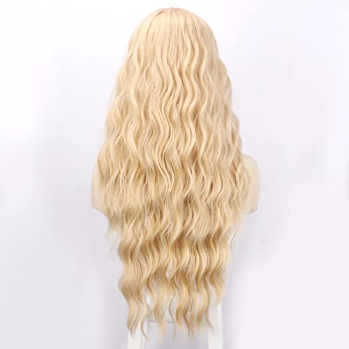 Long Straight Ombre Brown Wig with Middle Part - Natural Looking Synthetic Hair for Daily Wear & Cosplay