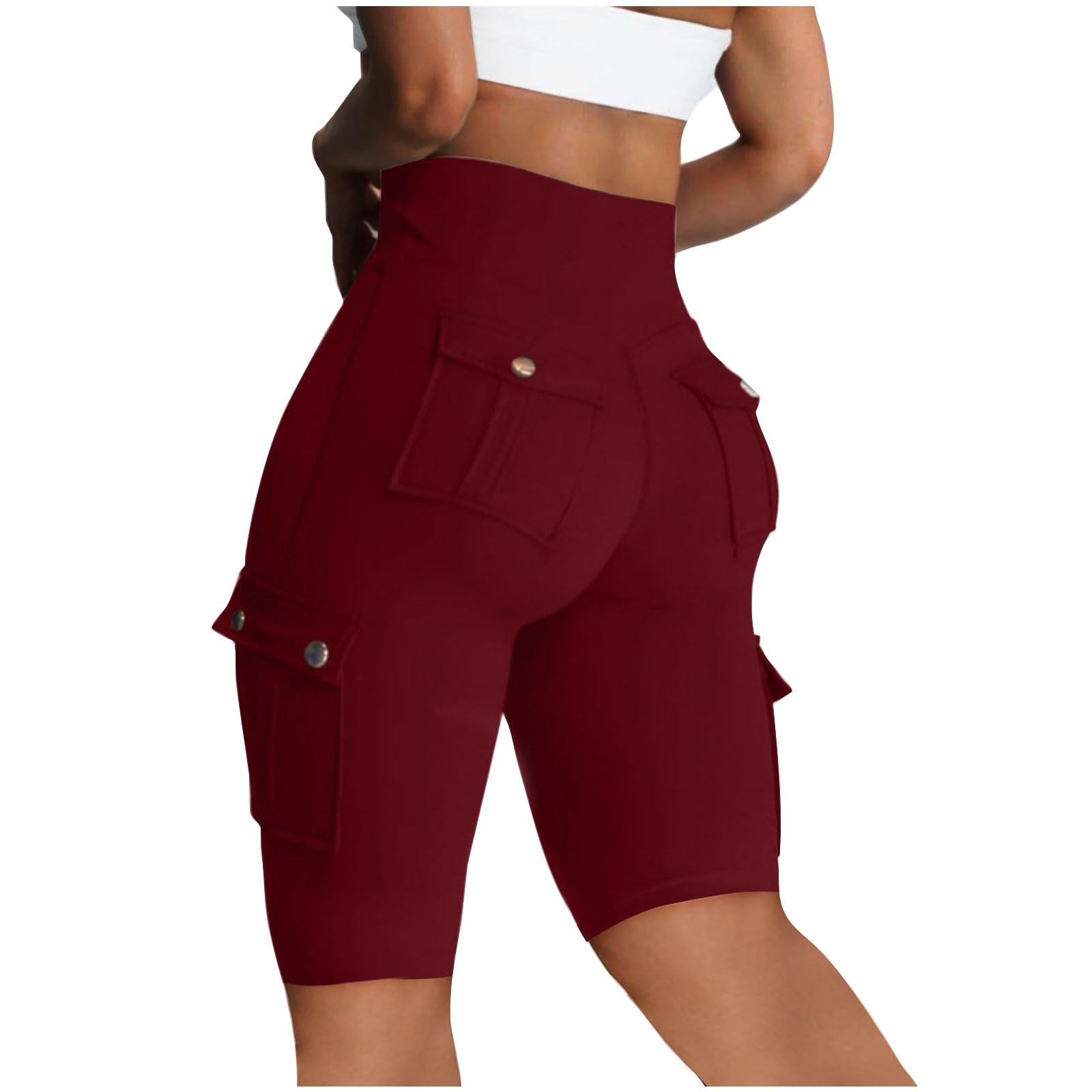 Women's High Waist Biker Shorts - Tummy Control Workout Leggings for Gym & Cycling