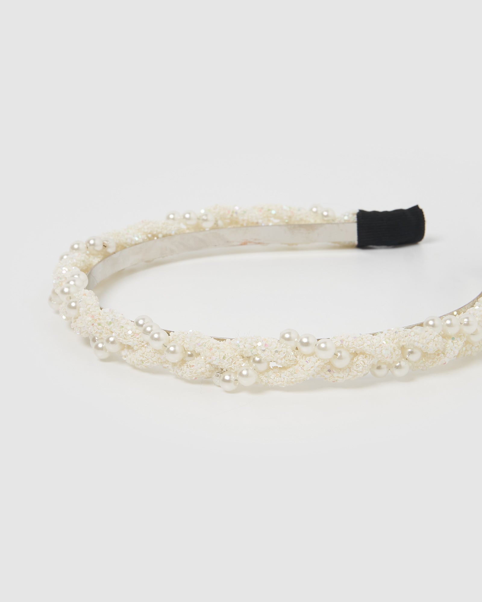 Izoa Bethany Headband for Women - Soft Stretchable Hair Band, White - Perfect for Workouts, Yoga, Running, and Everyday Use