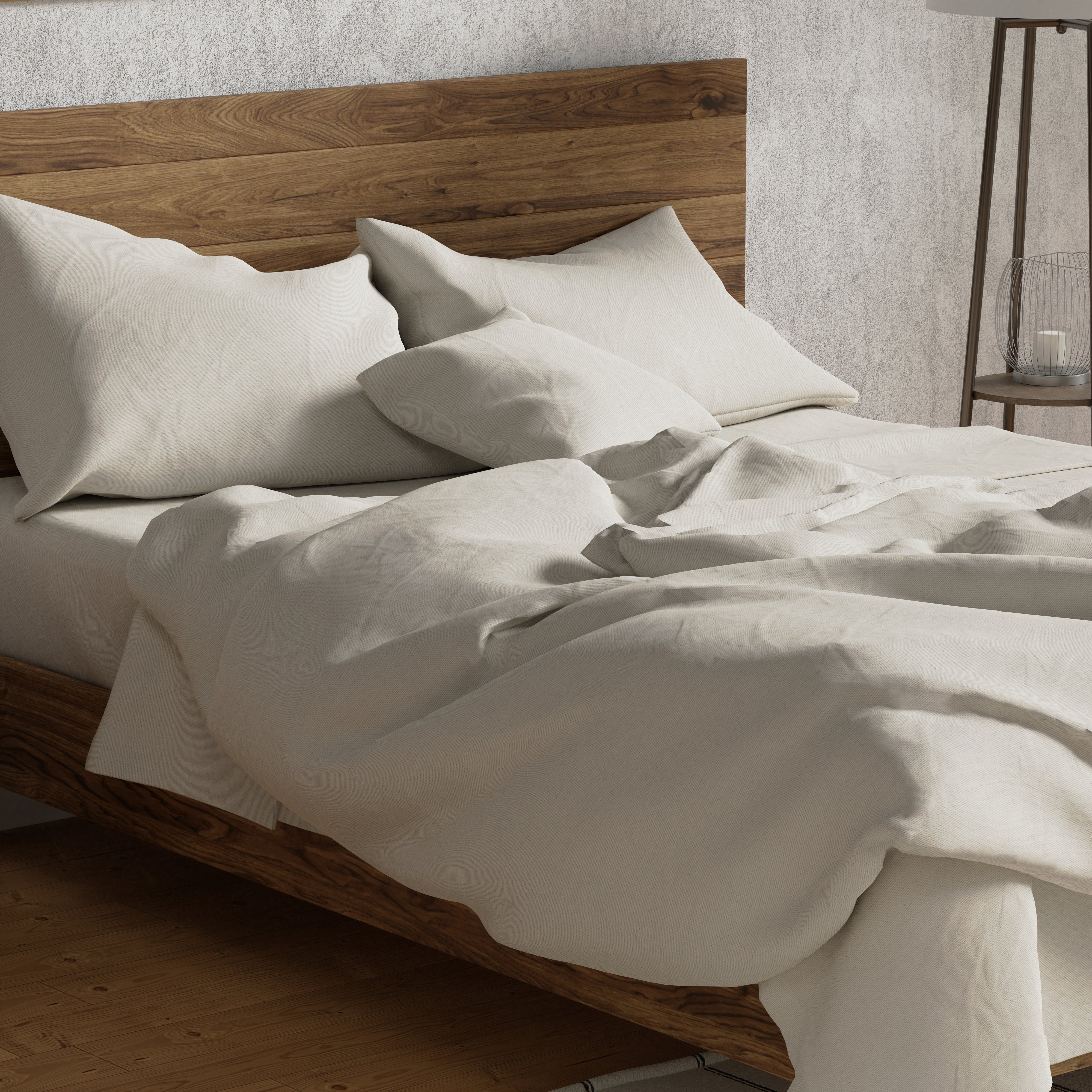 Delilah Home 100% Organic Cotton Fitted Sheet - Queen Size, Deep Pocket, Soft & Breathable - Perfect for Allergy Relief & Eco-Friendly Bedroom Decor
