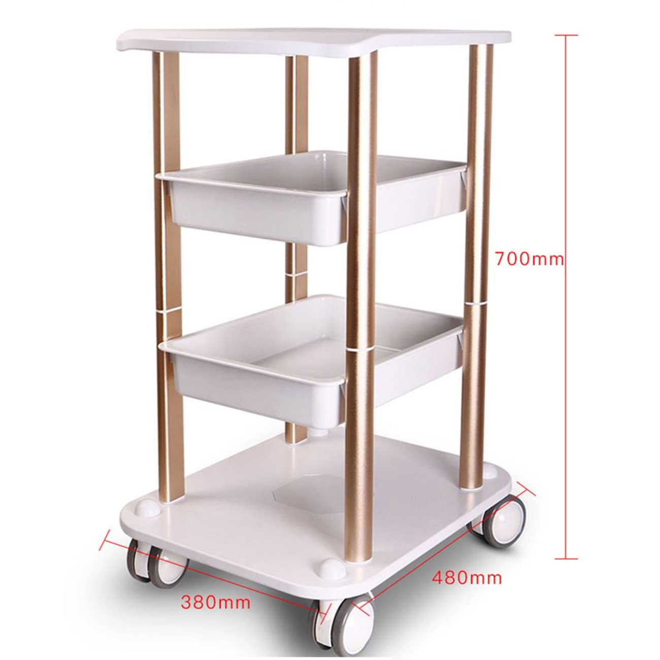 3-Tier Rolling Beauty Salon Cart with Wheels - Multifunctional Spa Trolley Stand for Equipment Storage, Mobile Utility Cart for Salon, Kitchen & Home Organization