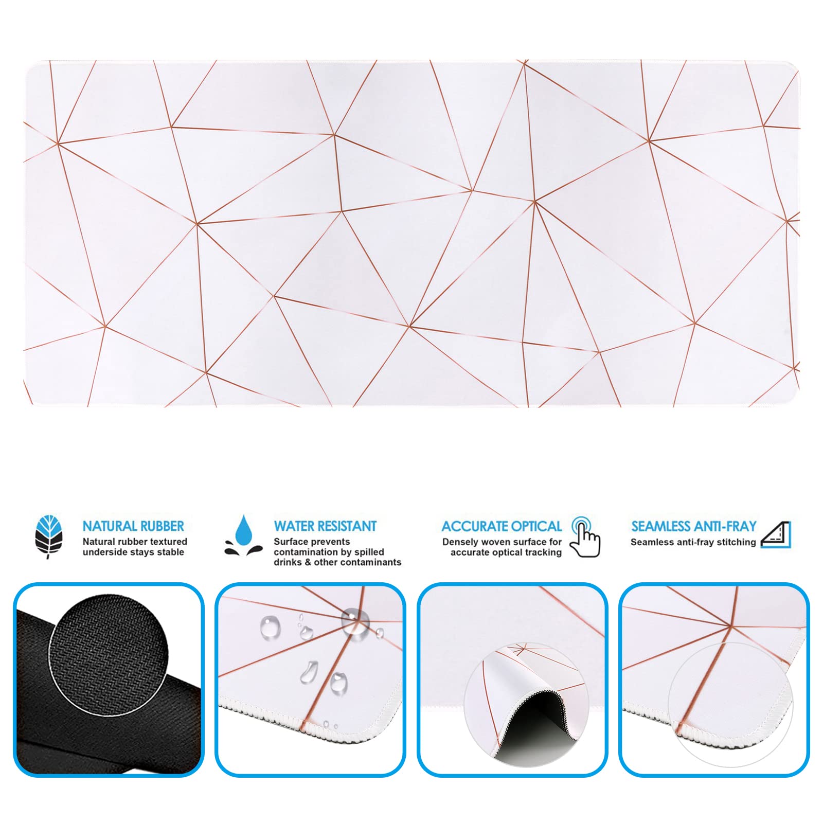 iCasso Gaming Mouse Pad Set with Wrist Rest - XXL Ergonomic Desk Mat for Pain Relief & Comfort