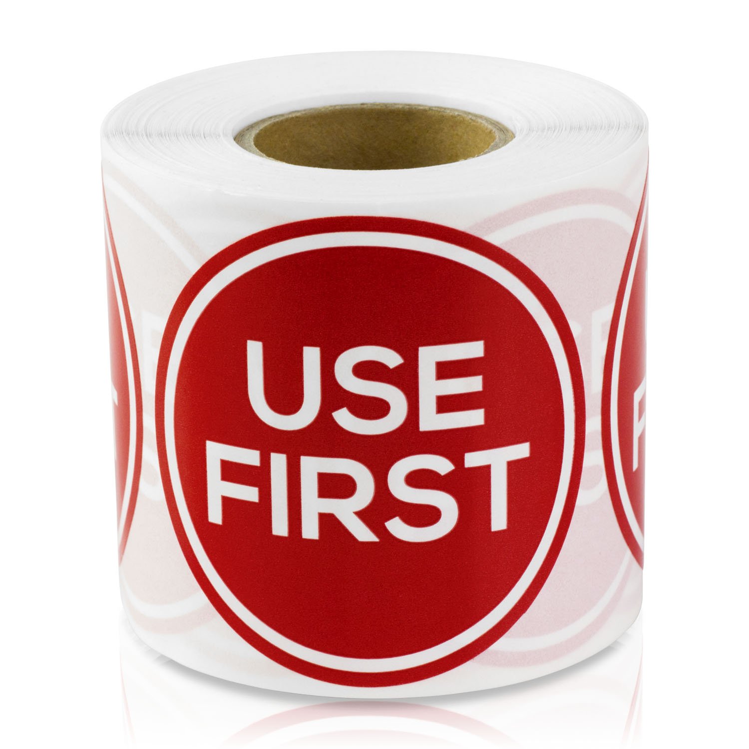 First In First Out Stickers - 2 Inch Red Round Labels (300 Pack) - FIFO Inventory Stickers for Retail, Quality Control, Storage | Perfect for Warehouse Organization, Food Rotation & Product Dating
