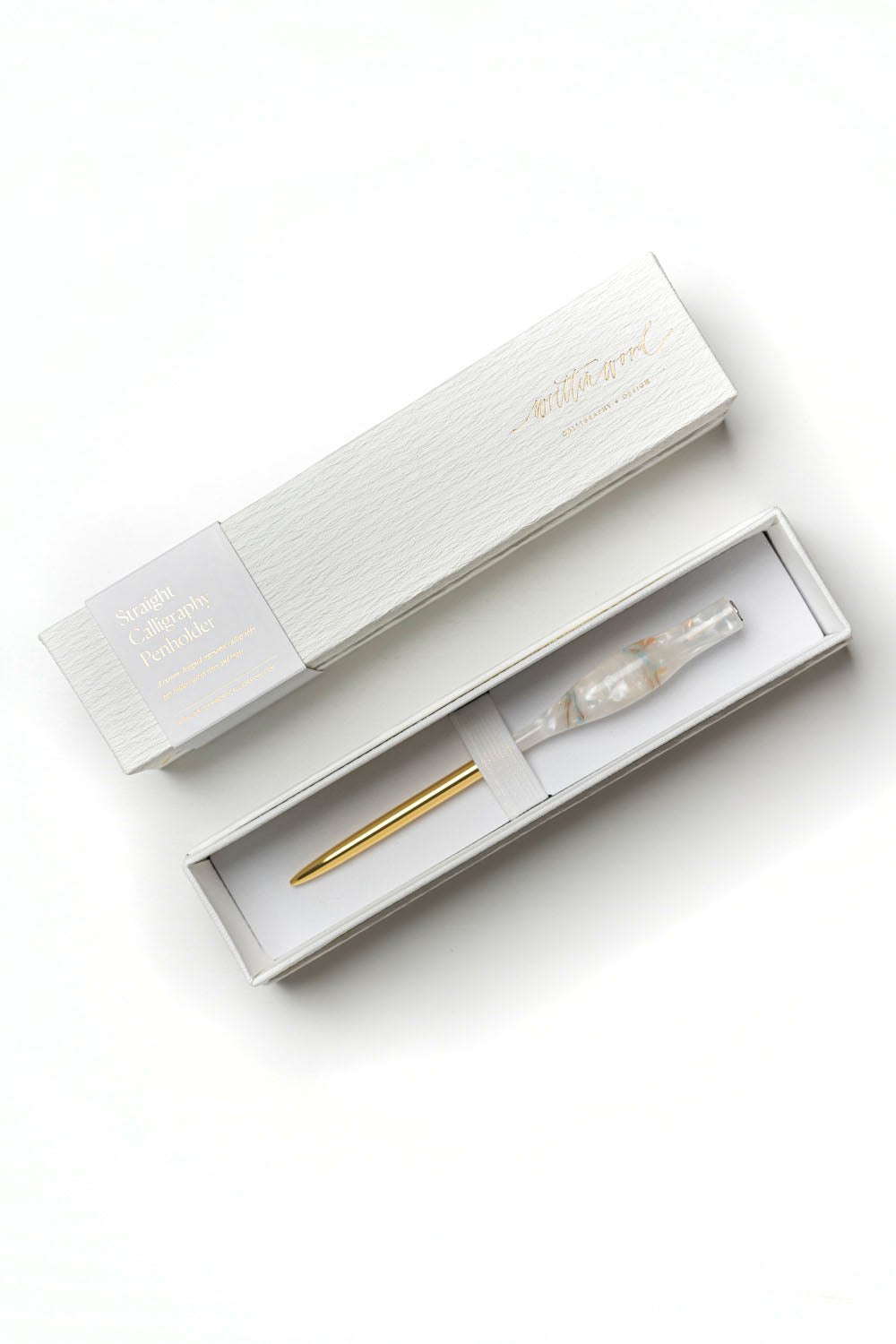 Premium Rose Quartz Straight Calligraphy Pen Holder - Elegant Writing Tool for Calligraphy, Journaling & Lettering - Perfect Gift for Artists & Stationery Lovers