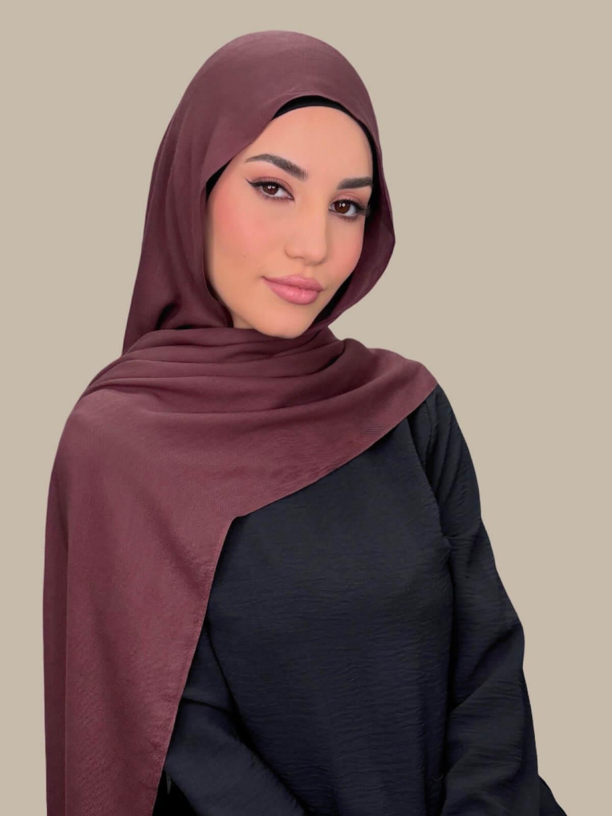 Premium Cotton Modal Hijab Scarf - Soft & Breathable Raisin Brown - Perfect for Daily Wear, Prayer, and Fashion Accessories