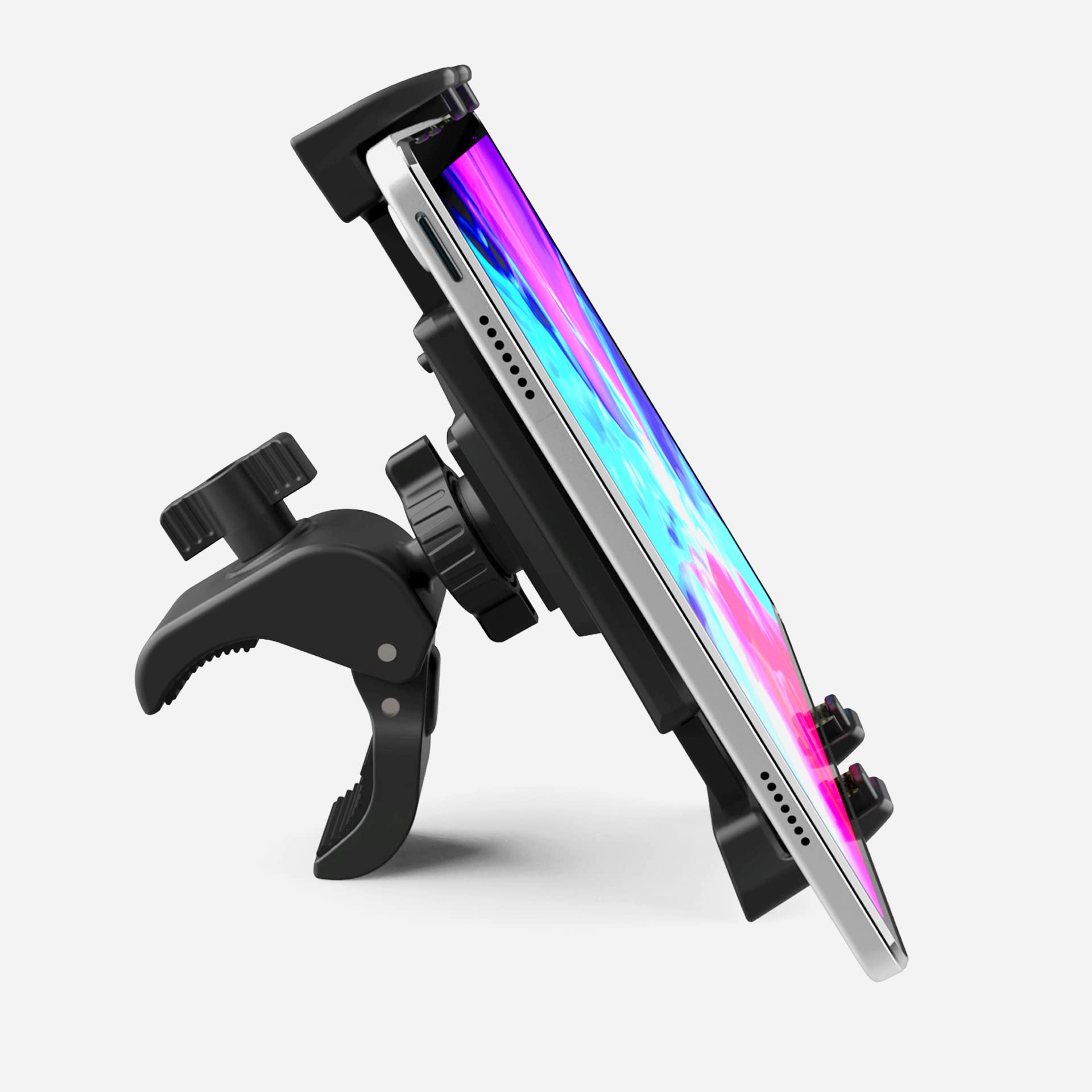 Universal Tablet Holder & Bike Phone Mount - Adjustable Stand for iPad Pro, iPad Mini/Air, Smartphones (4.7-12.9
