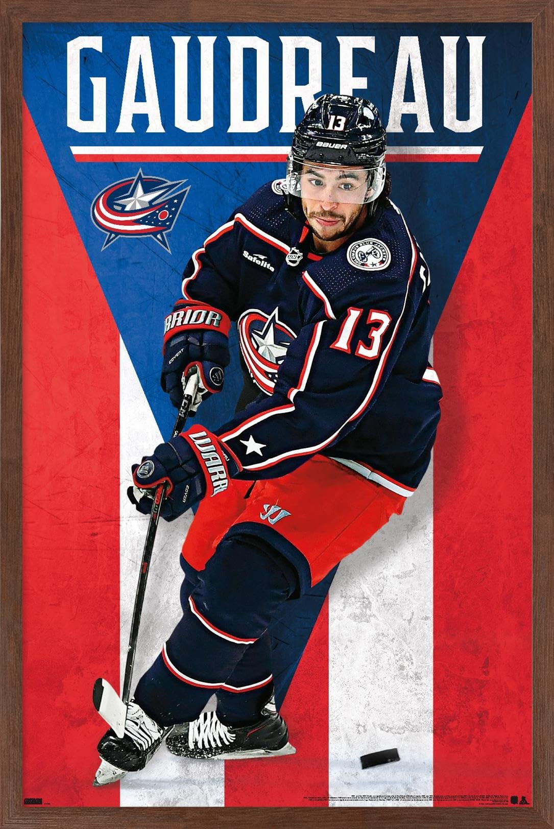 NHL Columbus Blue Jackets Johnny Gaudreau 23 Wall Poster - Premium Sports Decor for Fans, Bedroom, and Game Room